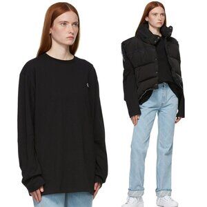 ADER error Black Stitched Logo Long Sleeve T-Shirt